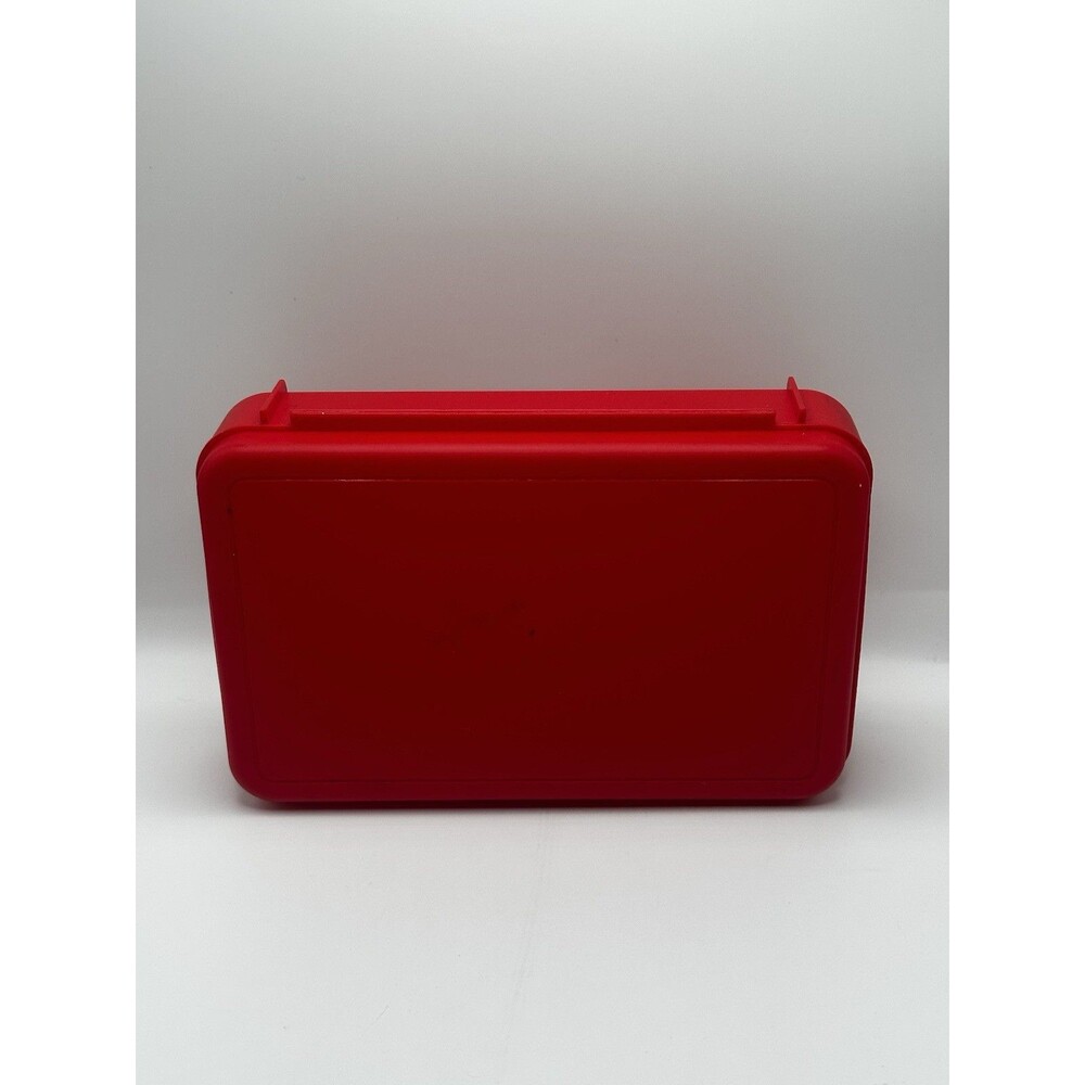 Creatology Red Plastic Pencil Box Case Snap Latch School Supply Storage